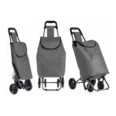 Fiskars Panier à Courses Gris clair Métal Tissu Plastique 22 x 98 x 38 cm 