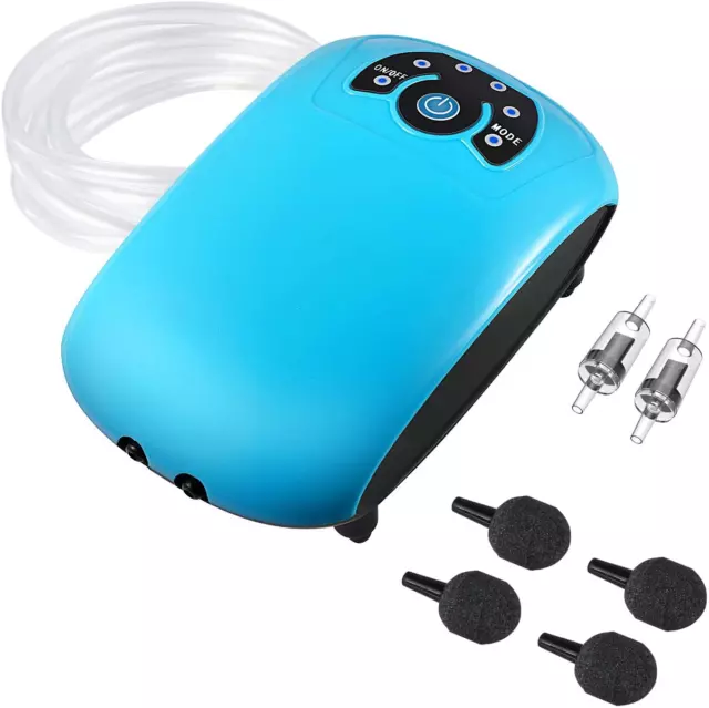 Rechargeable Aquarium Air Pump, Battery Powered and Portable Bait Aerator Pump W