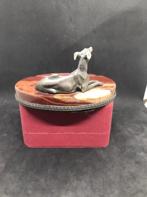 ANTIQUE RUSSIAN SOLID SILVER DOG FIGURE HARDSTONE JASPER ASHTRAY pin tray dish