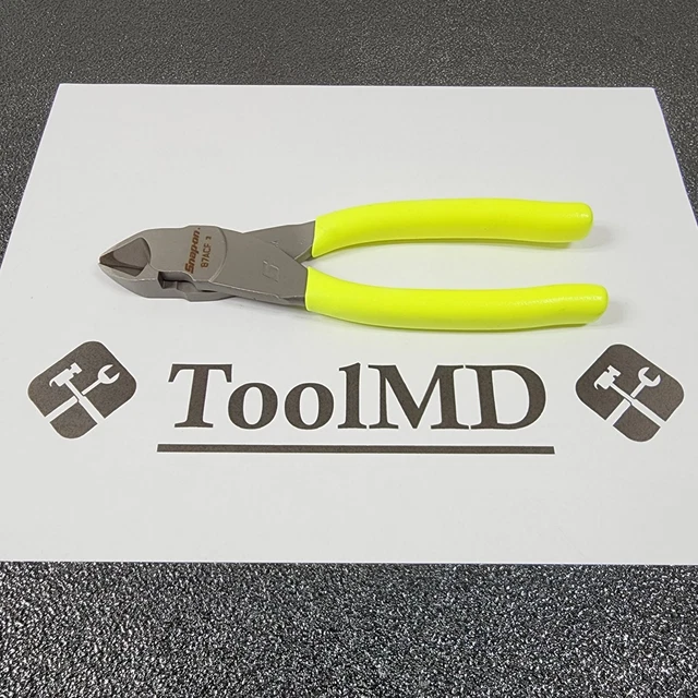 Snap-on Tools USA NEW HI-VIZ Soft Grip 7" Diagonal Cutter Pliers 87ACFHV