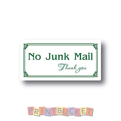 No Junk Mail Sticker quality water & fade proof signage vinyl