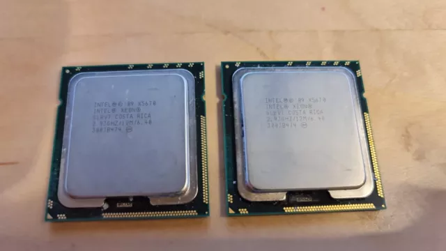 Matched Pair - Intel Xeon X5670 CPU 2.93GHz LGA1366 SLBV7 Mac Pro 4.1 5.1 Server