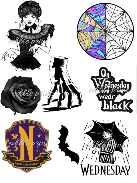 SET TOPPER TORTA Commestibile Personaggi Wednesday Addams EUR 7 55 set-topper-torta-commestibile-personaggi-wednesday-addams-eur-7-55