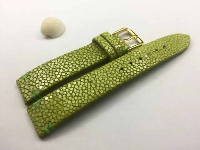 CINTURINO PER OROLOGIO in pelle di razza lucida 19mm 16mm Pelle