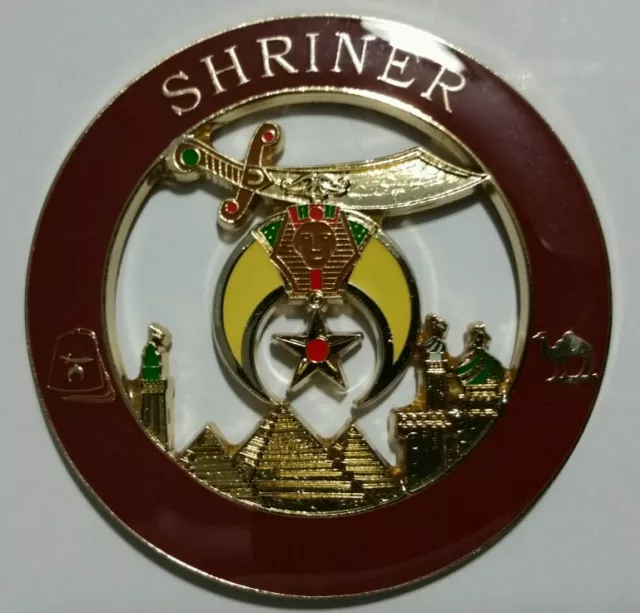 Nuovo Shriners Marrone Sagoma Auto Emblema
