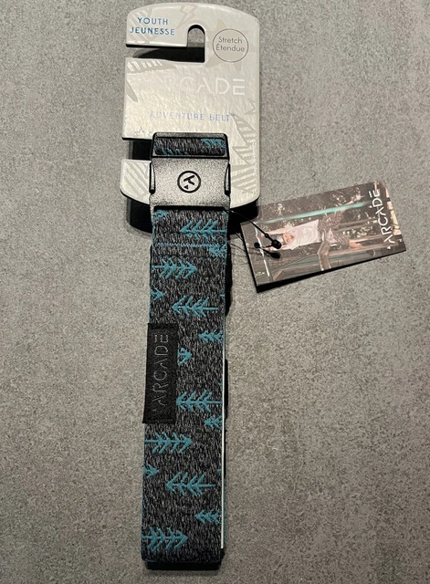 Girls Arcade adventure belt - gray with blue tree pattern