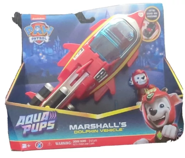 PAW Patrol Aqua Pups Marshall Dolphin Vehicle Playset and FigureToy New In Box