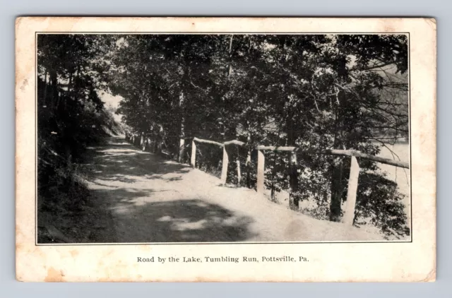 Pottsville PA-Pennsylvania, Tumbling Run Road br Lake, Vintage c1910 Postcard