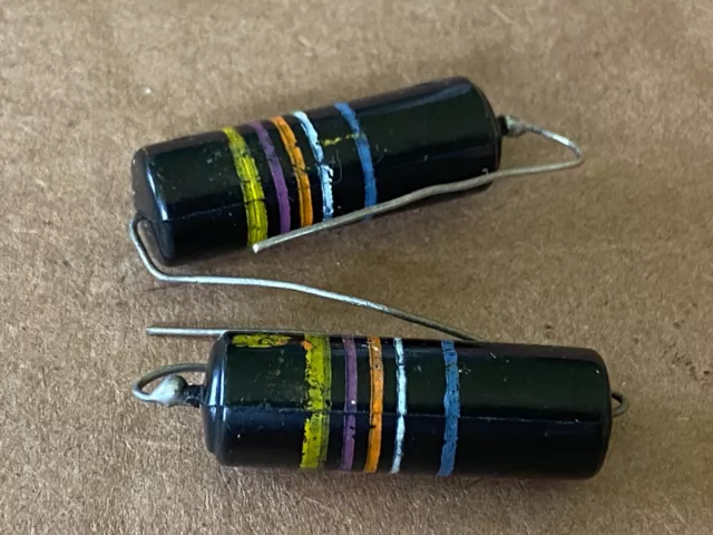 2 NOS Sprague Bumble Bee .047uf 600v 10% PIO Capacitors TEST .05 LOW LEAKAGE (Qt