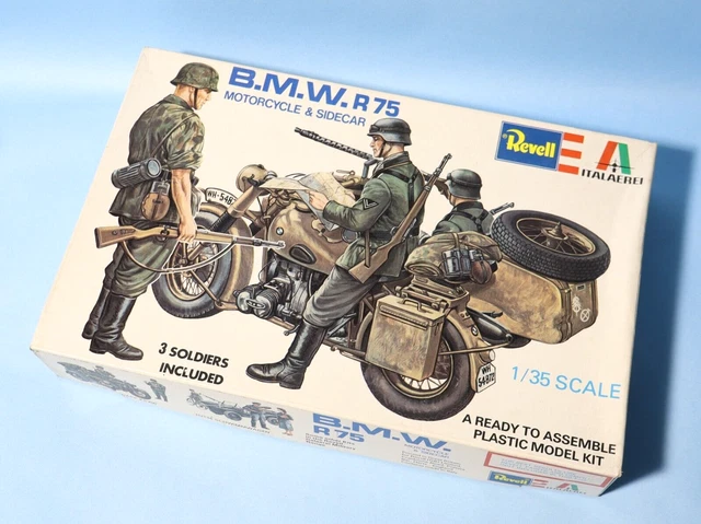 MAQUETTE SIDE CAR Moto Bmw R75 German Troup Ww2 Italeri Neuf 1/35 EUR