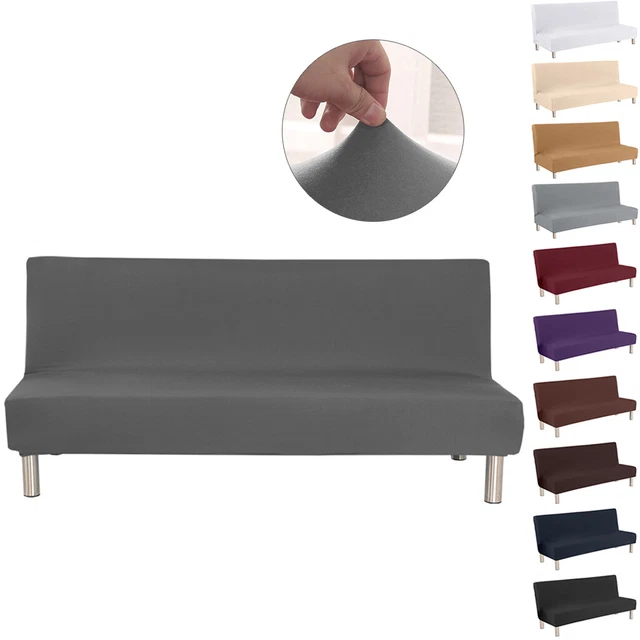 Stretch Armless Sofa Bed Slipcover Elastic Spandex Folding Couch Cover Protect