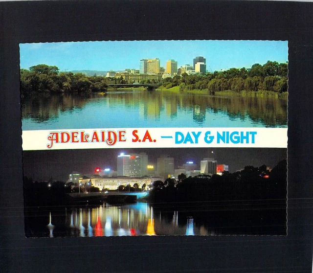 D1251 Australia SA Adelaide River Torrens Day and Night postcard