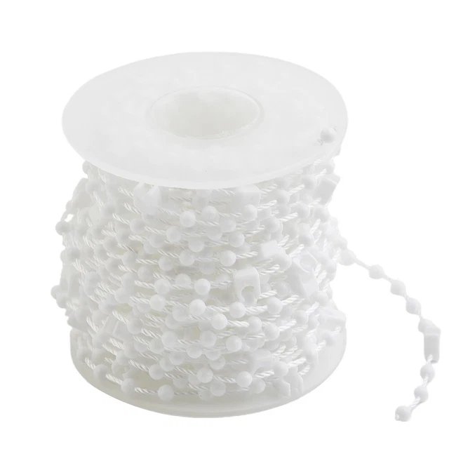 White Beaded Cord Blind Bottom Chain Cord Join Clip High Quality Curtain Bead