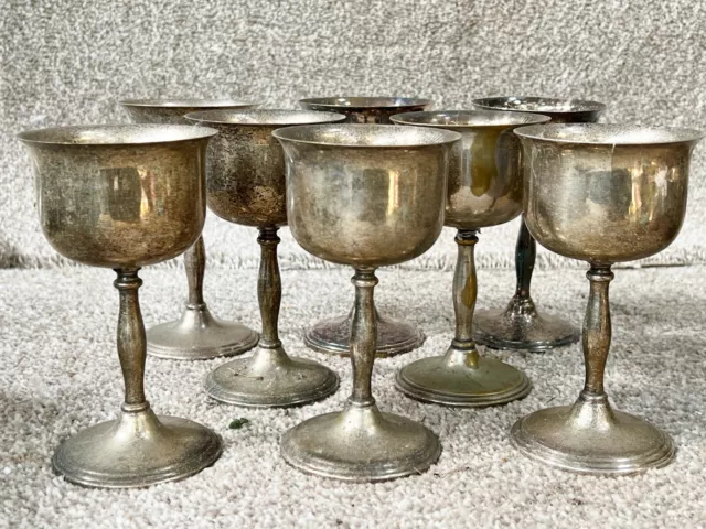 Vintage Silver Plate Epns Wine Goblets Cavalier Branded