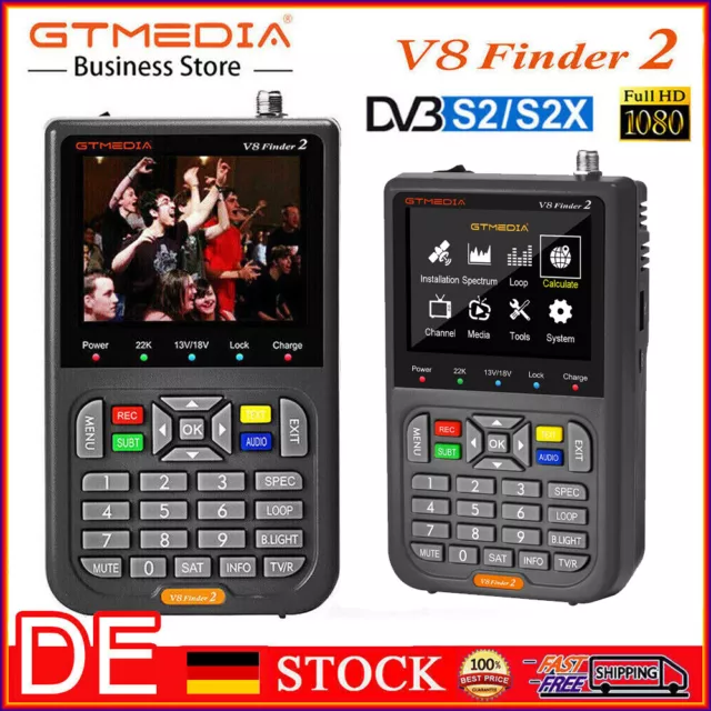 GTMEDIA V8 Finder2 HD Satelliten DVB-S2/S2X Signalfinder 3,5 LCD Sat Messgerät