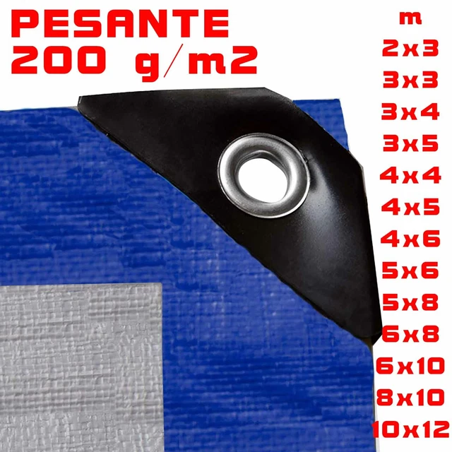 Telo telone occhiellato PESANTE 200gr  copritutto impermeabile copertura piscina