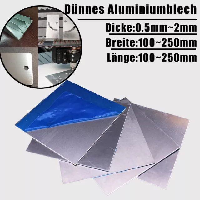 Aluminium Blech Platte Alublech Handgefertigte Modellmaterialien DIY 0,5mm-2mm
