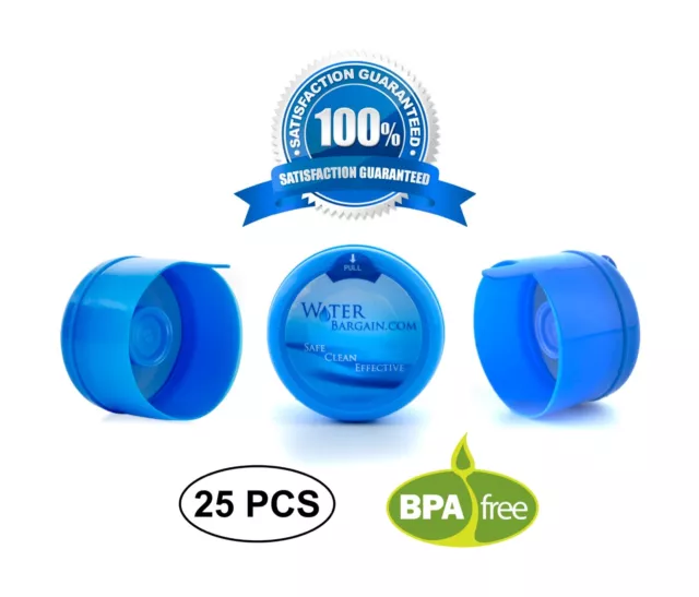 3 & 5 Gallon Water Bargain Premium BPA-FREE Water Cooler Caps - 25 Pack