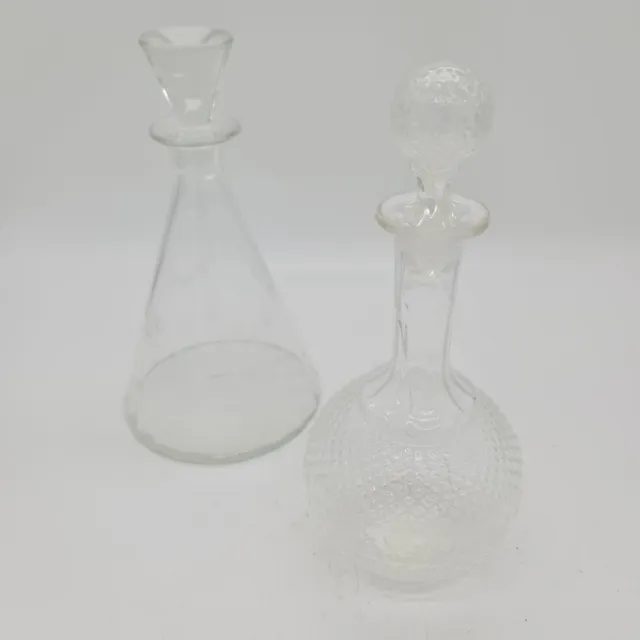 Carafe Pichet Flacon Ancien En Verre Ensemble