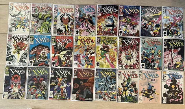 CLASSIC X-MEN 1-16,18,19,25-27,30,33,45  MARVEL COMICS 1986  lot of 24 VG Avg