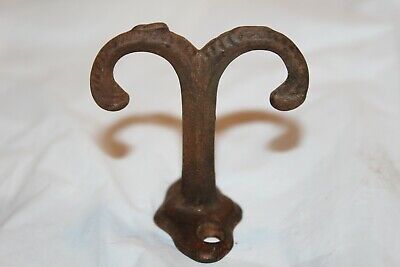 5 Antique double  cleated  Victorian Iron Armoire Hooks decorative 