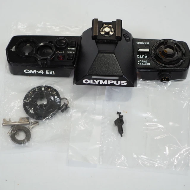 OLYMPUS OM4TI TITANIUM Black Camera Top Plates, no dents Mint
