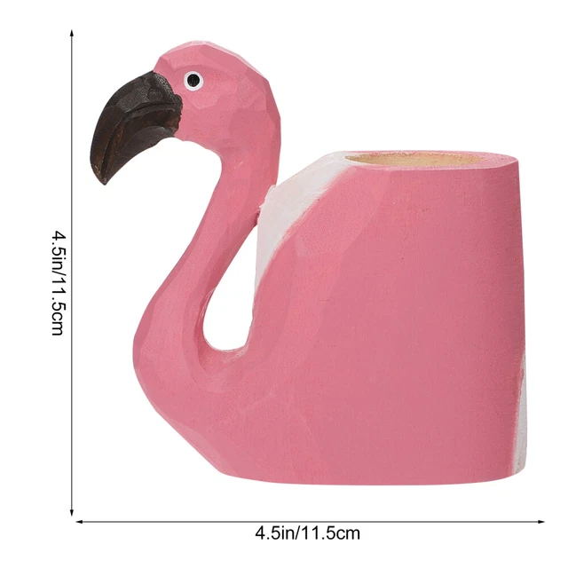 ANIMAL DESKTOP STATUE Pencil Cup for Wood Carving Holder Office £11.99