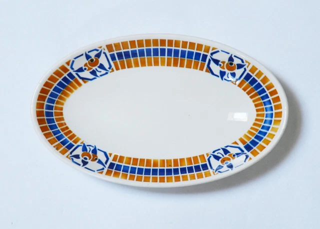 Ancien Petit Plat Ovale Badonviller - Céramique Multicouleur, Vaisselle Vintage