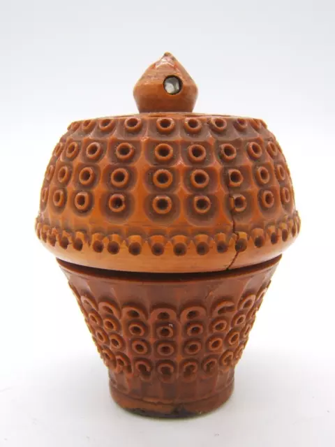 Beautiful 19Th Century Carved Wood Shaker