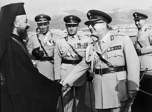 Archbishop Makarios III President Republic Cyprus is greeted a- 1968 Old Photo