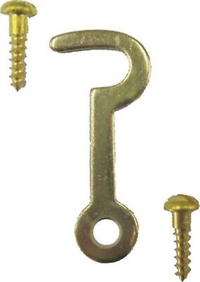 SMALL 1.5" Brass Plated Steel Hook Latch 1-1/2 Inch tiny little doll house door