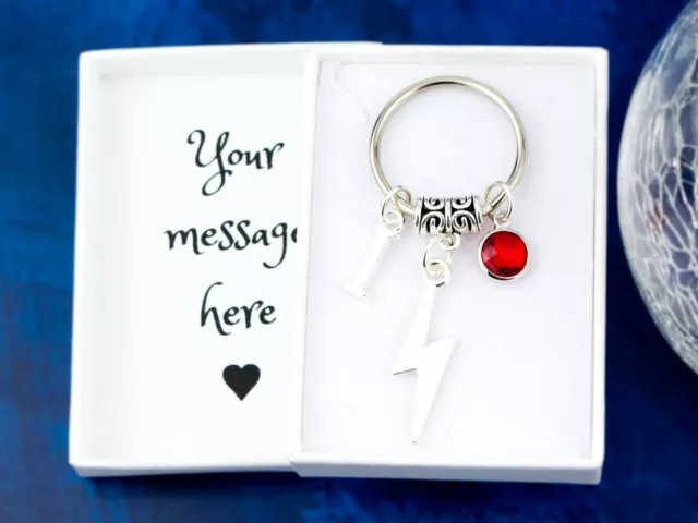 Lightning Bolt Keyring, Personalised Gift, Thunderbolt Keychain, Geek Gift Ideas