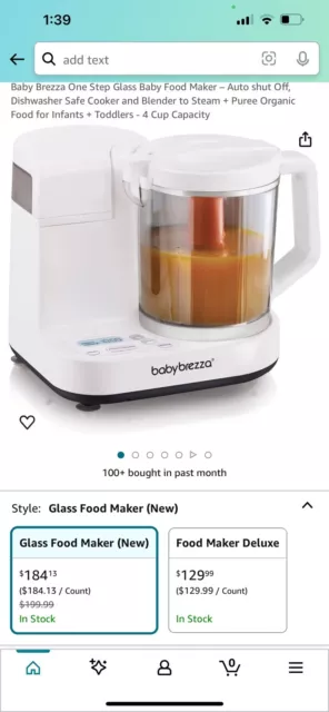 Baby Brezza Glass One Step™ Baby Food Maker with Blender & Steamer