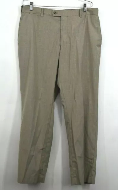 Louis Raphael Rosso Mens Flat Front 36x30 Slacks Gray Career Work Pant Business