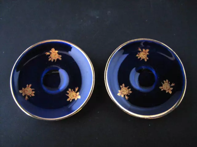 Pair vintage Limoges France miniature decorative plates