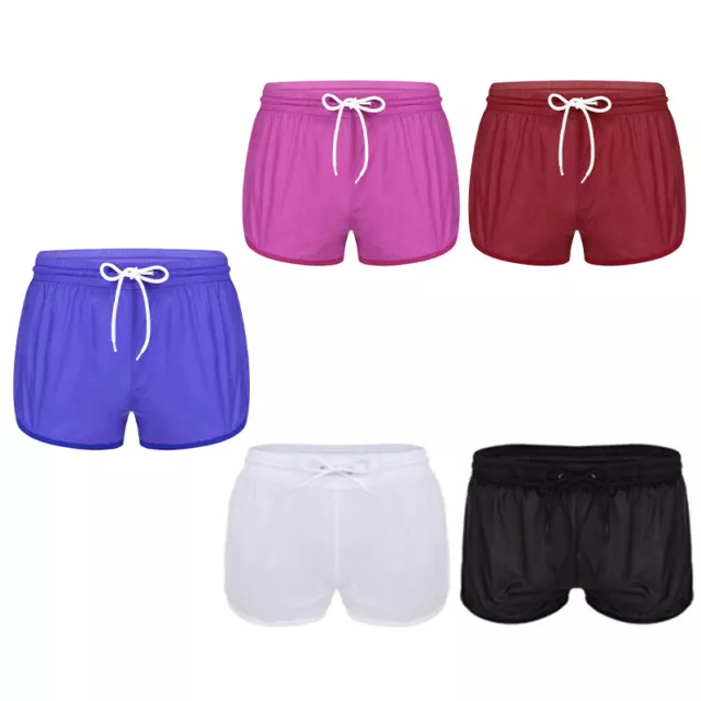 Mens See Through Swim Shorts Drawstring Quick Dry Trunks Underwear Boxer  Briefs