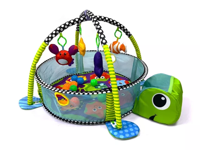 Kids 3 in 1 Turtle Baby Gym Activity Floor Mat| Ball Pit & Toys Baby Play mat