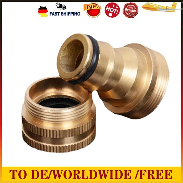 2 Pcs Faucet Fitting Brass Tap Quick Connector for Garden Tubing Car Washer Pipe