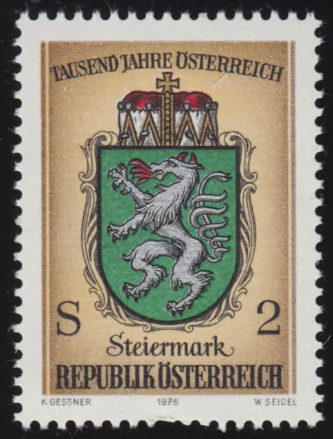 1524 aus Block 1000 Jahre Österreich, Wappen Steiermark, 2 S  **