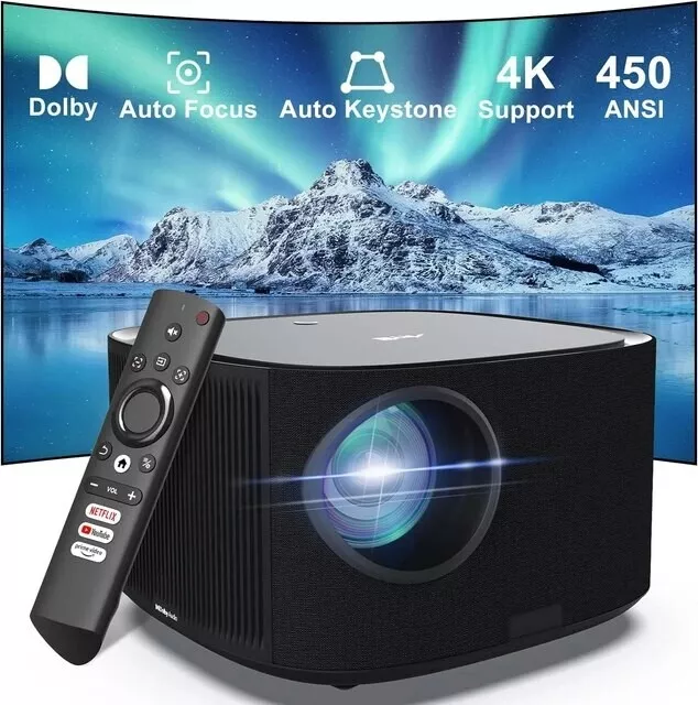 Artlii Amento 4K WiFi Bluetooth Video projector with Integrated Netflix, 1080P