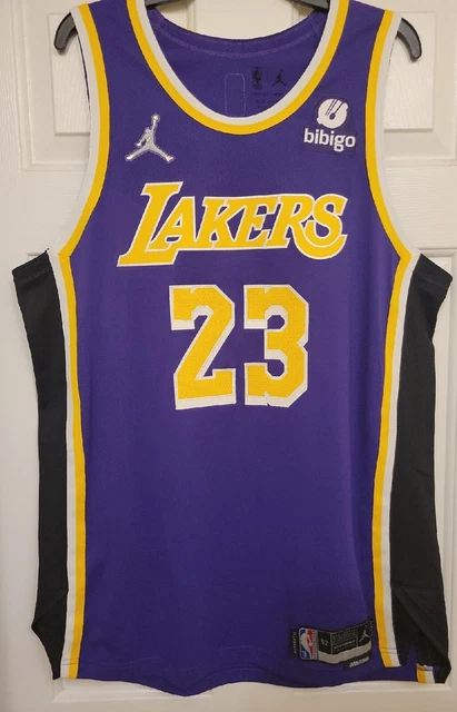 Nike LeBron James #23 Los Angeles Lakers Earned Jersey M 44 Black/Purple