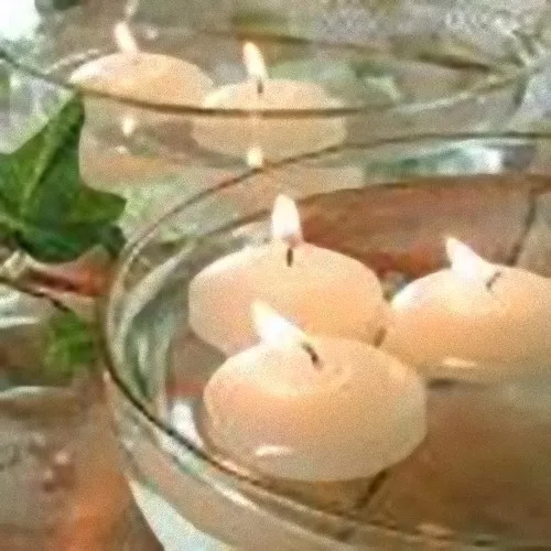 50 Large 6cm Floating Ivory White Wax Candle 5 hr burn wedding party bowl pool