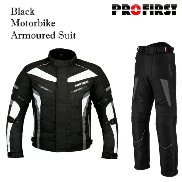 Mens Motorbike Riding Suit Waterproof Motorcycle Racing Armoured Jacket Trouser