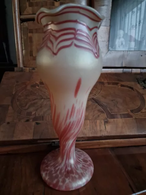 ELISABETHHÜTTE Jugendstil Art Nouveau Glas Vase Pallme & König