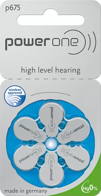 60 x Varta Power One Hörgerätebatterien P675 PowerOne PR44 10 Blister