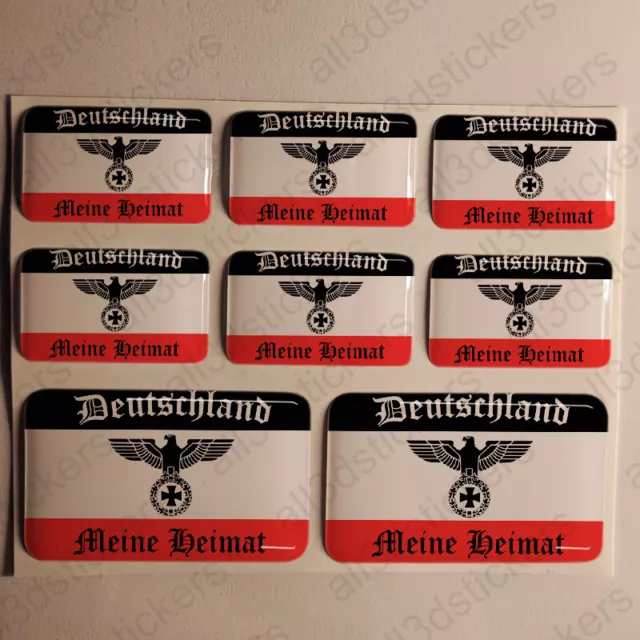 Germany Flag My Home German Reich Flag 3D Sticker Gel Resin Domed Stickers