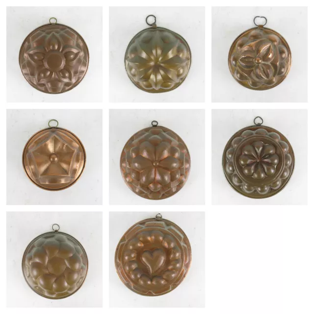8 Cobre de Cocina antiguo Colección Budiniere Molde de Pastel Colección VS27