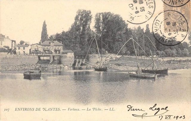 CPA 44 ENVIRONS DE NANTES VERTOUX LA PECHE (back not divided)