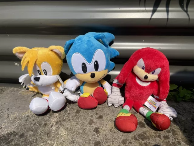 Sonic The Hedgehog Plush Bundle Knuckles Boom Tomy Genuine Tail 8 Inch Sega