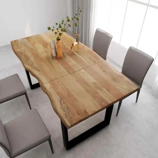 Esstisch Massivholz Akazie Küchentisch Tisch Baumkante Holztisch Esszimmertisch